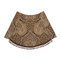 Five Queens Court Bordeaux Rod Pocket Waterfall Valance