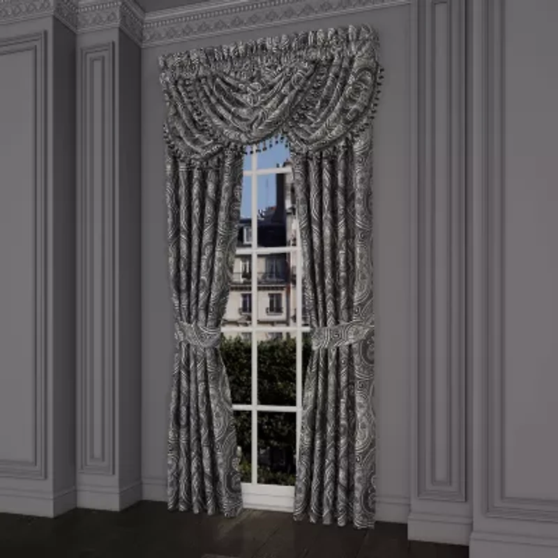 Five Queens Court Dalton Rod Pocket Energy Saving Light-Filtering Set of 2 Curtain Panel
