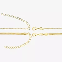 Silver Treasures 18k Gold Over Brass Chain Womens 2-pc. Necklace Set
