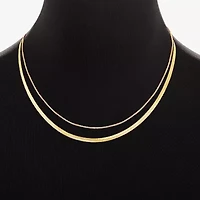 Silver Treasures 18k Gold Over Brass Chain Womens 2-pc. Necklace Set