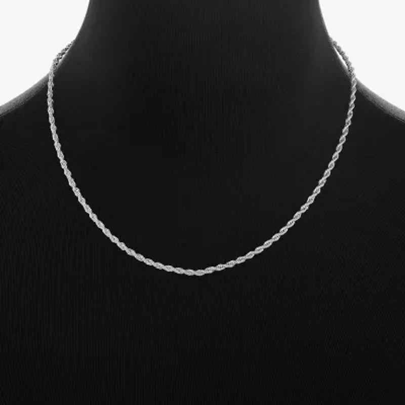 Silver Reflections Womens Pure Silver Over Brass 24 Inch Rope Chain Necklace