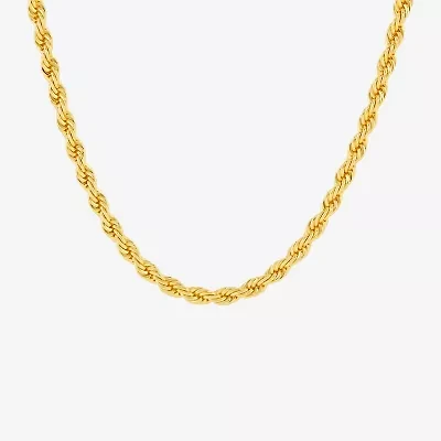 Silver Reflections Womens 18K Gold Over Brass 24 Inch Rope Chain Necklace