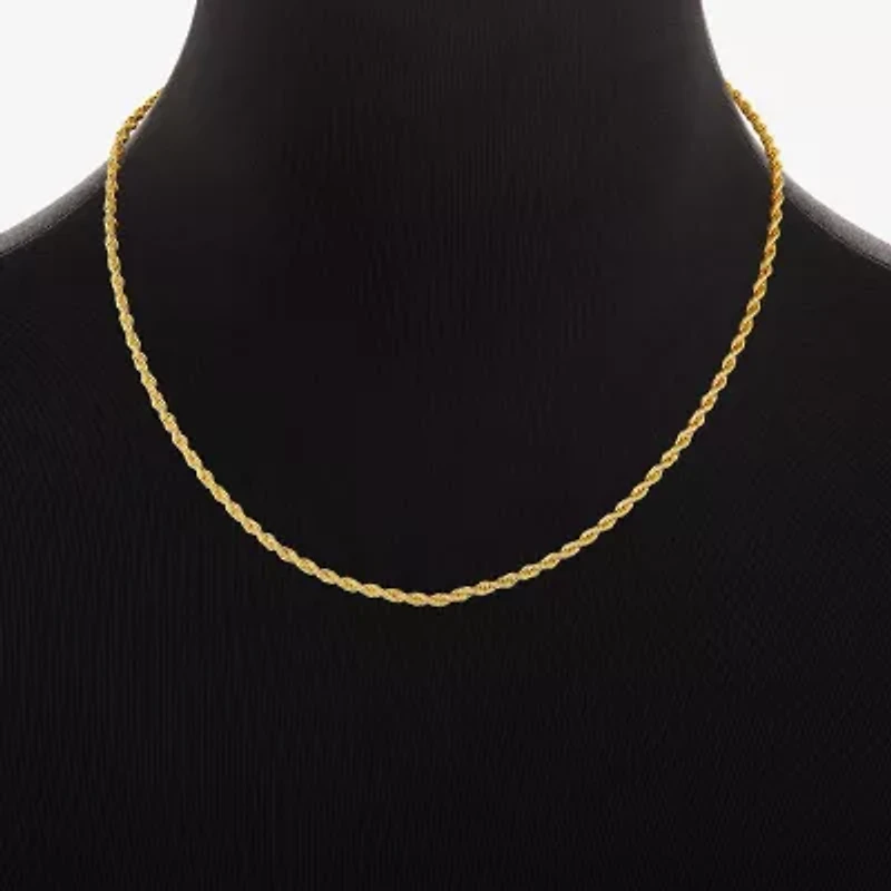 Silver Reflections Womens 18K Gold Over Brass 24 Inch Rope Chain Necklace