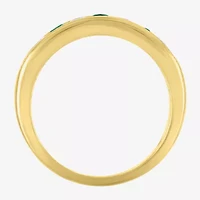 Gemstone 14K Gold Over Silver Sterling Band
