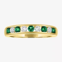 Gemstone 14K Gold Over Silver Sterling Band