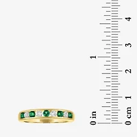 Gemstone 14K Gold Over Silver Sterling Band