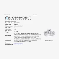 Signature By Modern Bride (F / VS2) Womens 4 CT. T.W. Lab Grown White Diamond 10K or 14K Gold Round Side Stone Bridal Set