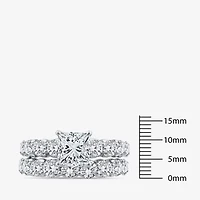 Signature By Modern Bride (G / Si1-Si2) Womens 4 CT. T.W. Lab Grown White Diamond 10K Gold Side Stone Bridal Set