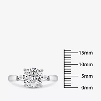 (G / Si2) Womens Lab Grown White Diamond 10K Gold Round 3-Stone Engagement Ring