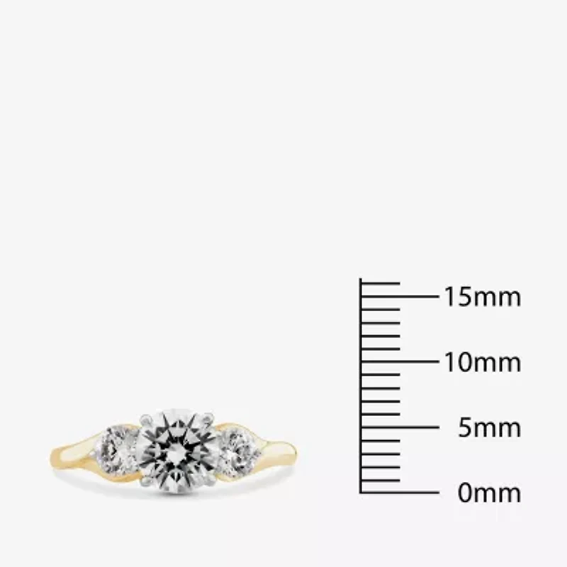 Love Lives Forever (G / Si1-Si2) Womens 2 CT. T.W. Lab Grown White Diamond 10K Gold Round 3-Stone Engagement Ring