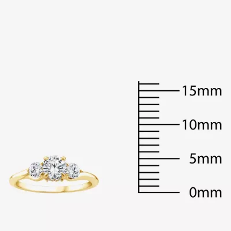 Love Lives Forever (G / Si1-Si2) Womens 1 CT. T.W. Lab Grown White Diamond 10K Gold Round 3-Stone Engagement Ring