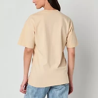 Spring Rose Boyfriend Tee Womens Crew Neck Short Sleeve Oversized Juniors Graphic T-Shirt