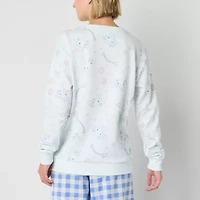 Cinnamaroll Embelished Heart Fleece Womens Crew Neck Long Sleeve Hello Kitty Juniors Sweatshirt