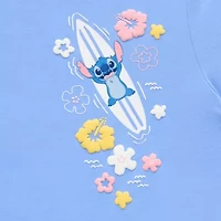 Womens Crew Neck Short Sleeve Fitted Lilo & Stitch Juniors Graphic T-Shirt