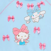 Cinnamaroll Bow Embelished Off The Shoulder Womens Round Neck Long Sleeve Juniors Sweatshirt
