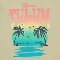 Tulum Mexico Semi Fit Tee Womens Crew Neck Short Sleeve Fitted Juniors Graphic T-Shirt