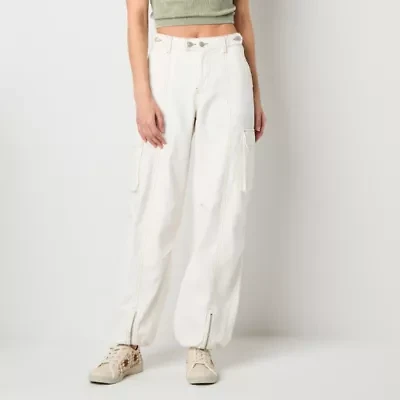 Forever 21 Cargo Womens Cinched Mid Rise Juniors Jogger Pant