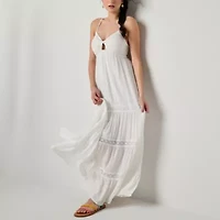 Arizona Womens Sleeveless Juniors Maxi Dress