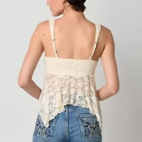 Arizona Lace Womens Juniors Sweetheart Neck Sleeveless Camisole