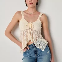 Arizona Lace Womens Juniors Sweetheart Neck Sleeveless Camisole