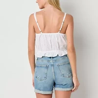 Arizona Womens Square Neck Sleeveless Juniors Tank Top