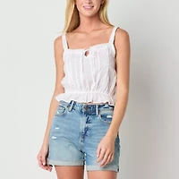 Arizona Womens Square Neck Sleeveless Juniors Tank Top