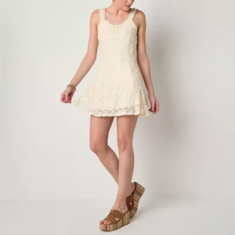 Arizona Womens Sleeveless Juniors A-Line Dress