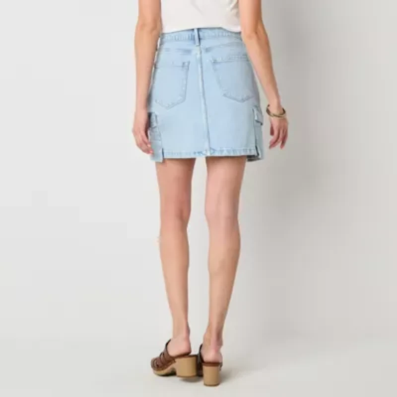 a.n.a Womens High Rise Midi Denim Skirt
