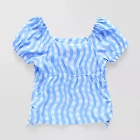 Thereabouts Little & Big Kid Girls Square Neck Short Sleeve Blouse