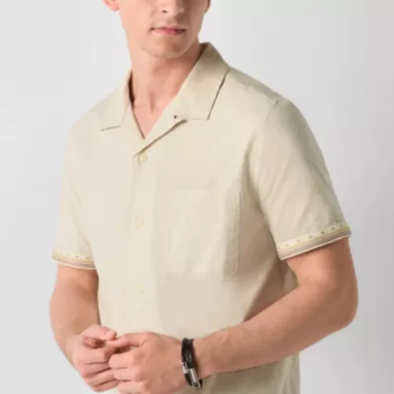 Frye and Co. Mens Short Sleeve Regular Fit Button-Down Shirt