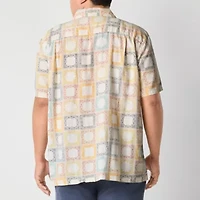 mutual weave Camp Mens Short Sleeve Classic Fit Big and Tall Button-Down Shirt