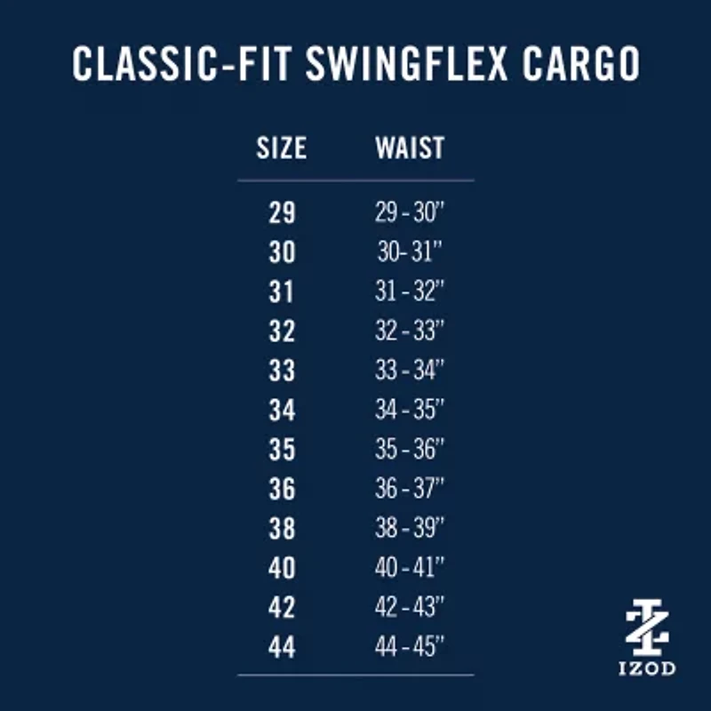 IZOD Swingflex Mens 9 1/2" Stretch Fabric Quick Dry Cargo Short