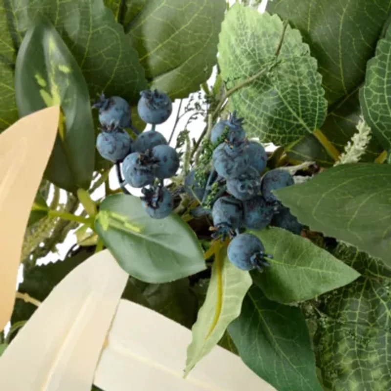 Linden Street 24in Blueberry Mixed Evergreen Wreath