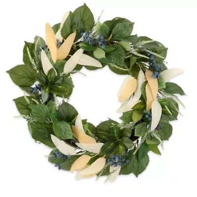 Linden Street 24in Blueberry Mixed Evergreen Wreath