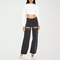 Forever 21 Juniors Womens Crew Neck Long Sleeve Pullover Sweater