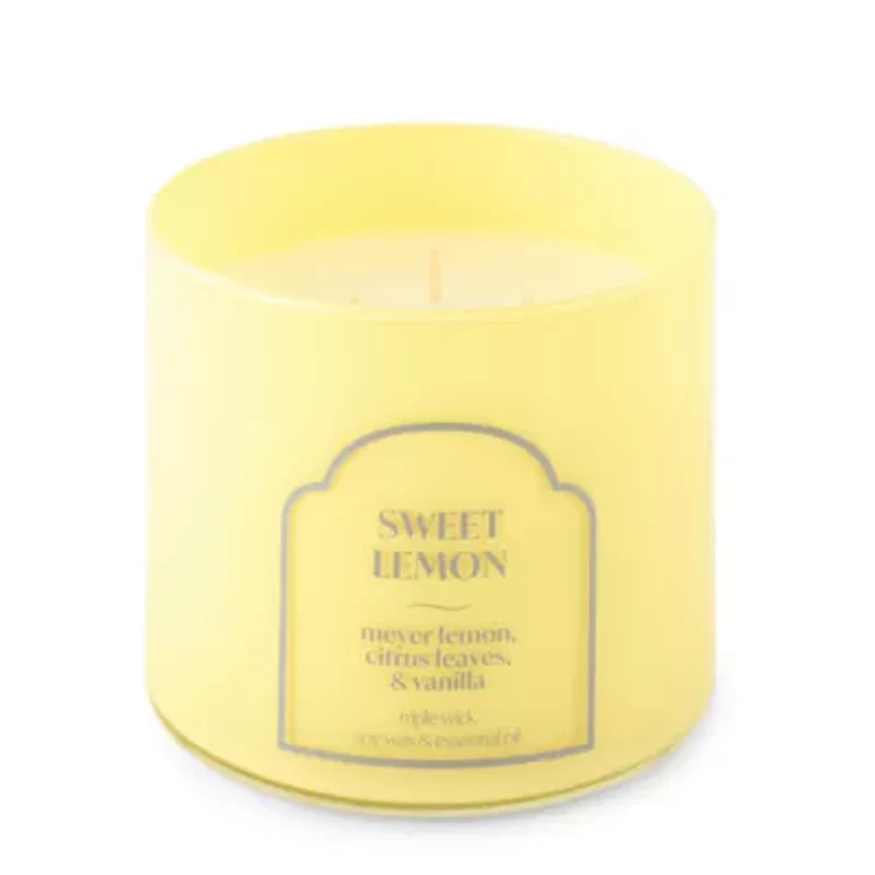 Distant Lands 14oz Sweet Lemon 3-Wick Scented Jar Candle