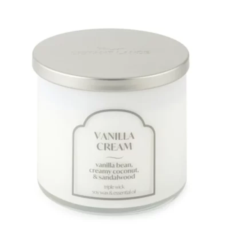 Distant Lands 14oz Vanilla Cream 3-Wick Scented Jar Candle