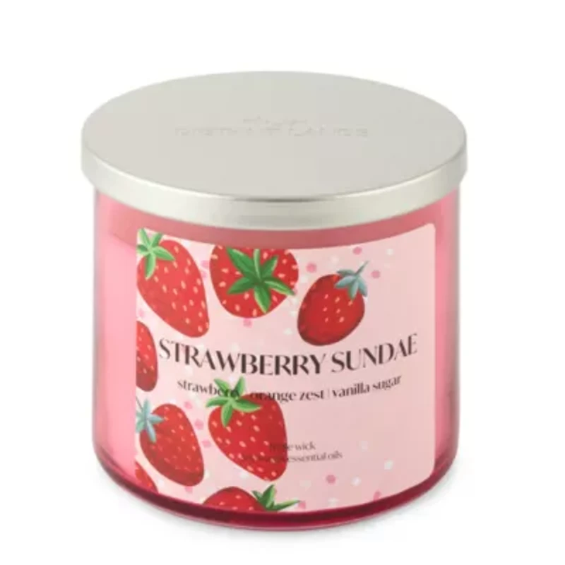 Distant Lands 14oz Strawberry Sundae 3-Wick Scented Jar Candle