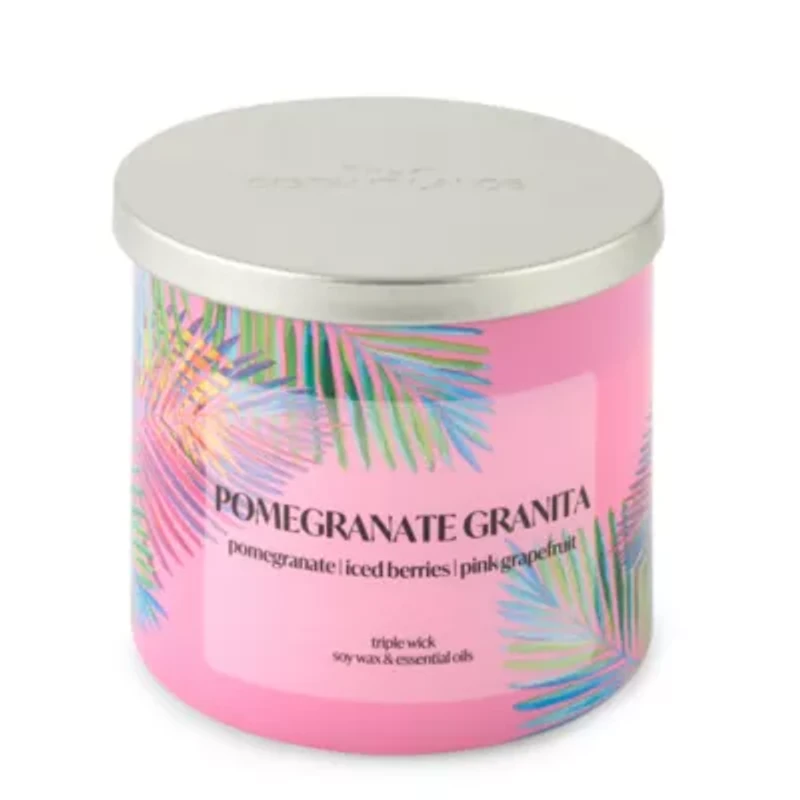 Distant Lands 14oz Pomegranate Granita 3-Wick Scented Jar Candle