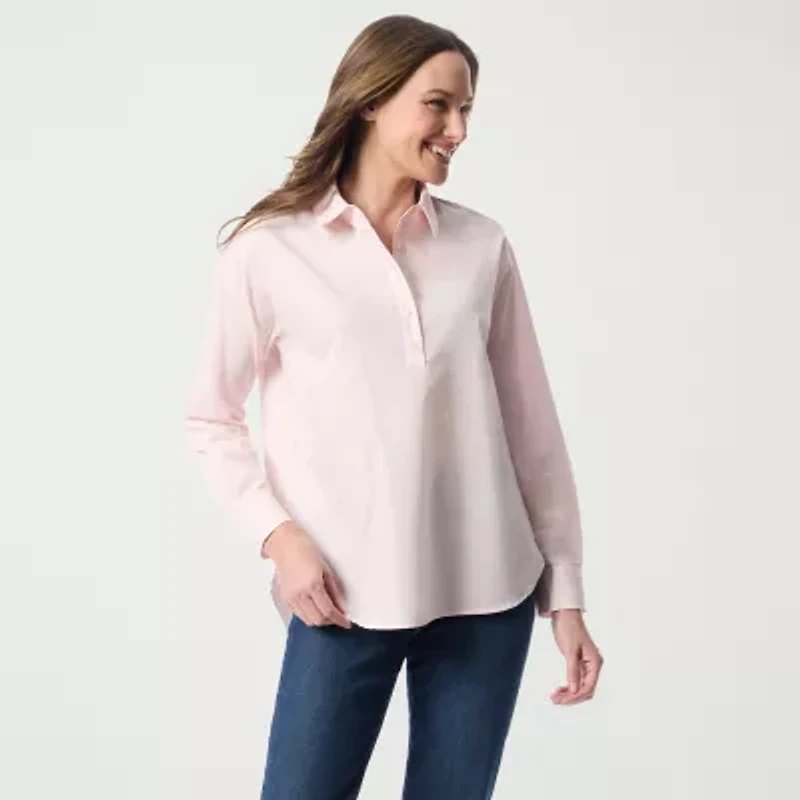 Gloria Vanderbilt Amanda Womens Long Sleeve Dress Shirt