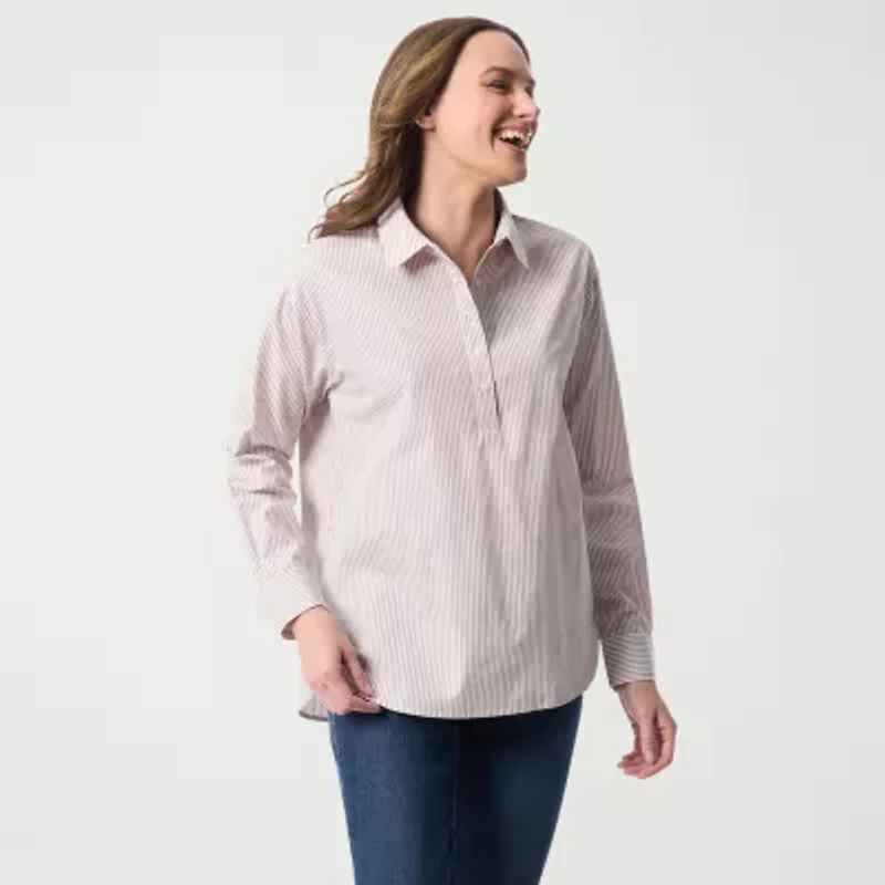 Gloria Vanderbilt Amanda Womens Long Sleeve Dress Shirt