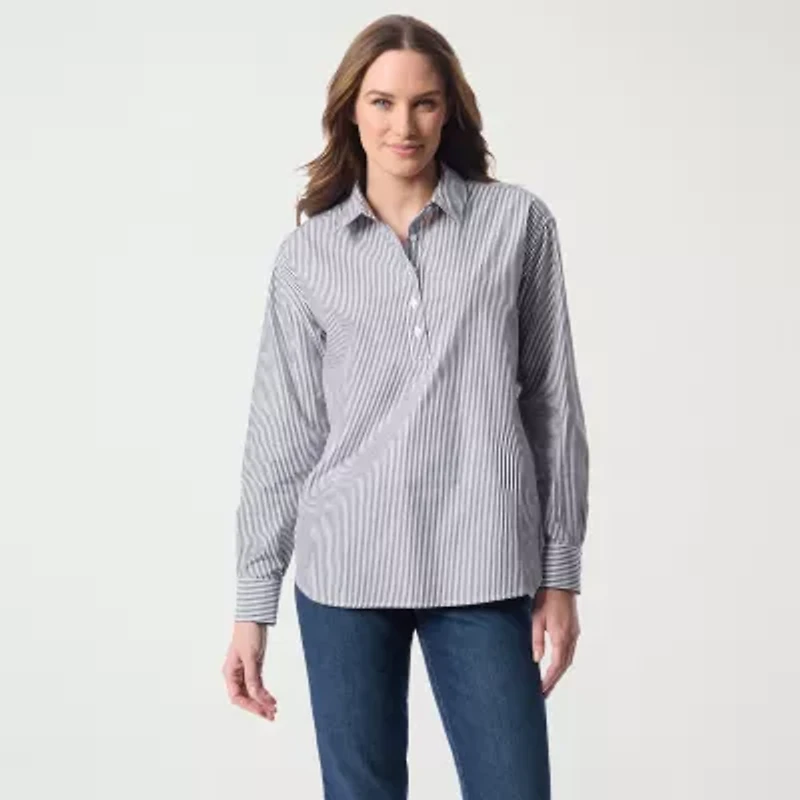 Gloria Vanderbilt Amanda Womens Long Sleeve Dress Shirt