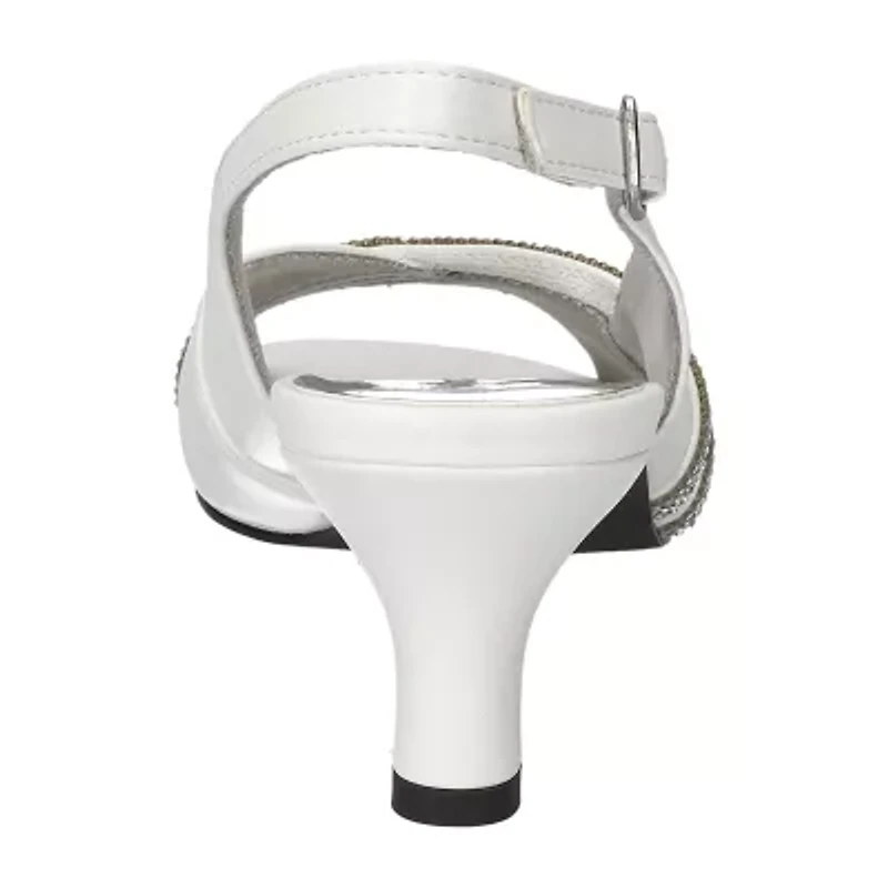 Easy Street Teton Womens Round Open Toe Stiletto Heel Pumps