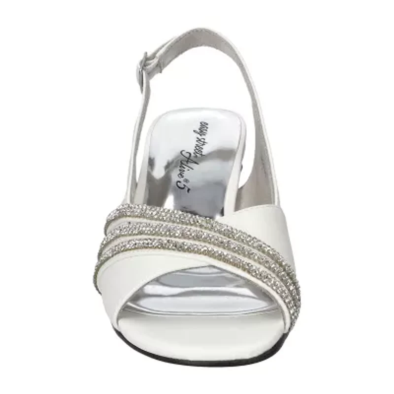 Easy Street Teton Womens Round Open Toe Stiletto Heel Pumps