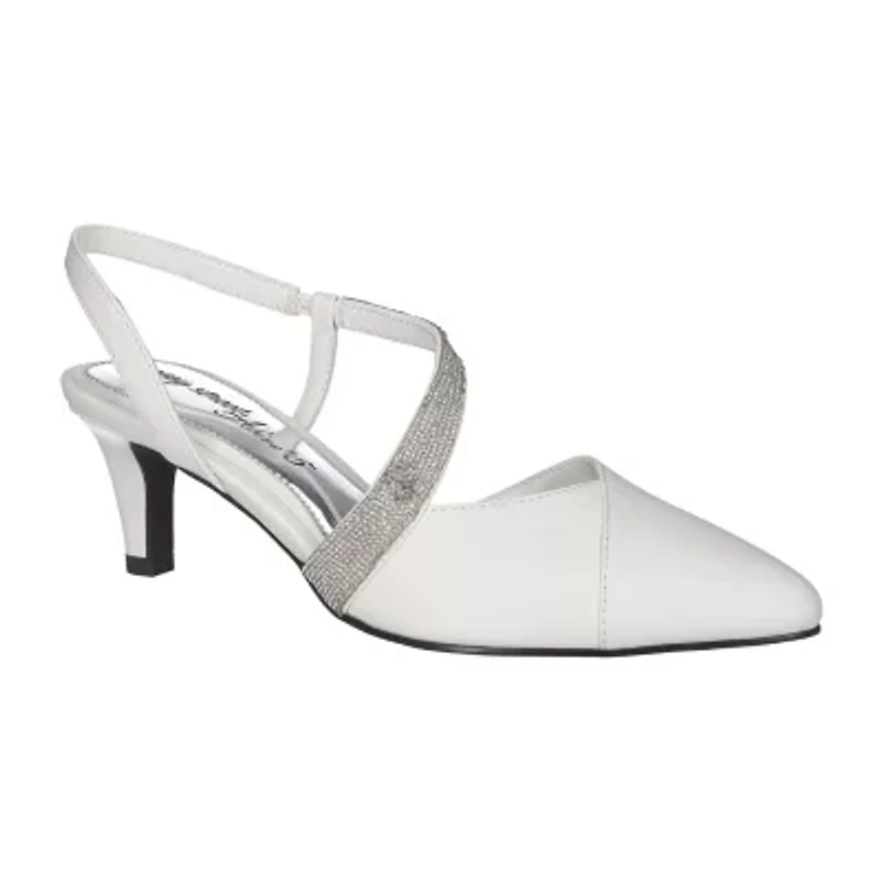 Easy Street Emerald Womens Round Stiletto Heel Pumps