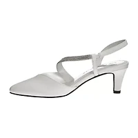 Easy Street Emerald Womens Round Stiletto Heel Pumps