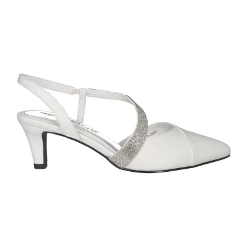 Easy Street Emerald Womens Round Stiletto Heel Pumps