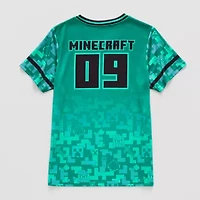 Little & Big Kid Boys V Neck Minecraft Short Sleeve Jersey