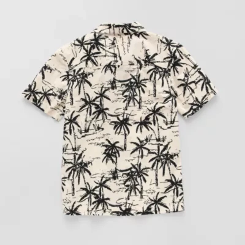 Thereabouts Little & Big Kid Boys Short Sleeve Fitted Regular Fit Button-Down Shirt