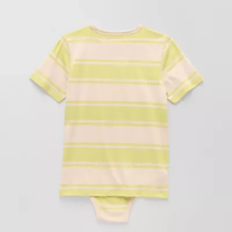 Thereabouts Little & Big Kid Boys Bodysuit Closure Easy-on + Easy-off Adaptive Crew Neck Short Sleeve